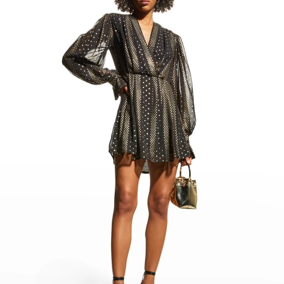 Sabina Musayev Amara Foil-Dot Cocktail Dress - Picture 4 of 6